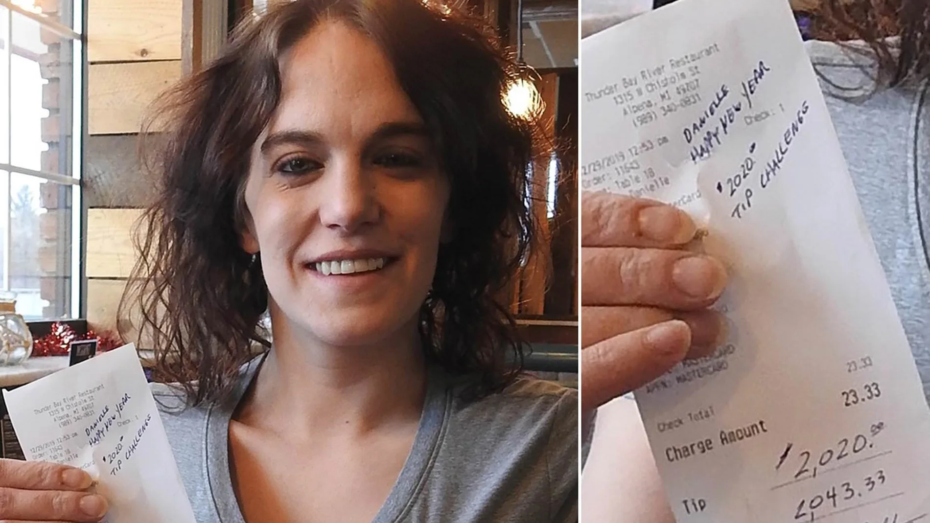 Danielle recibió una propina de 1.800 euros con una cuenta de 23€ / Facebook