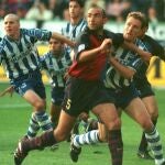 Abelardo, cuando era jugador del Barcelona