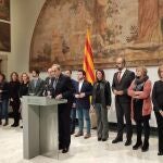 El presidente del Govern, Quim Torra, tras la reunión extraordinaria del Govern por la decisión de la JEC