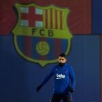 Messi y Luis Suárez, durante el último entrenamiento del Barcelona