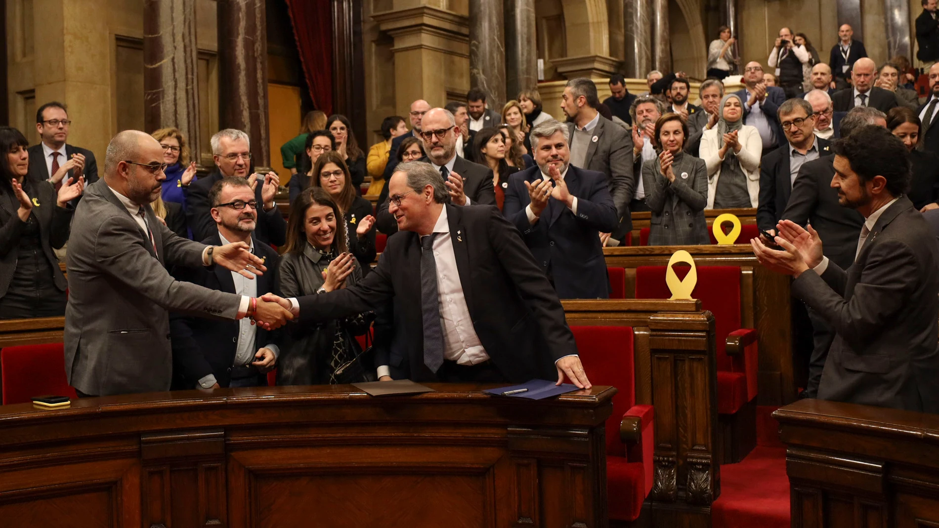 Quim Torra tras el pleno extraordinario del Parlamento de Cataluña. Miquel González/ Shooting
