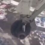 Imagen del tren de aterrizaje, después de que se desprendiera la rueda