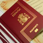 Pasaportes españoles durante su entrega a 35 brasileños que adoptaron la ciudadanía española en Brasilia en 2013 acogidos a la Ley de Memoria Histórica