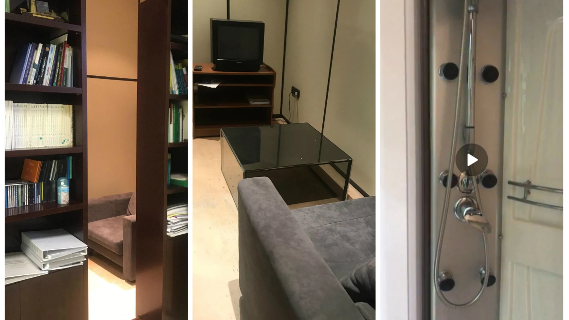 Detalle del cuarto secreto en la Junta y la ducha hidromasaje