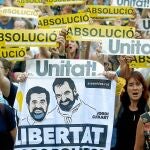 Imagen de una de las concentraciones que el separatismo ha hecho a favor de los presos