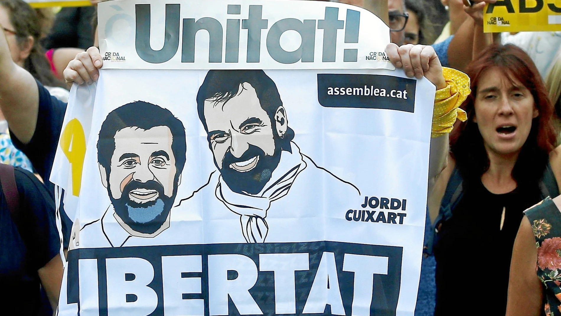 Imagen de una de las concentraciones que el separatismo ha hecho a favor de los presos