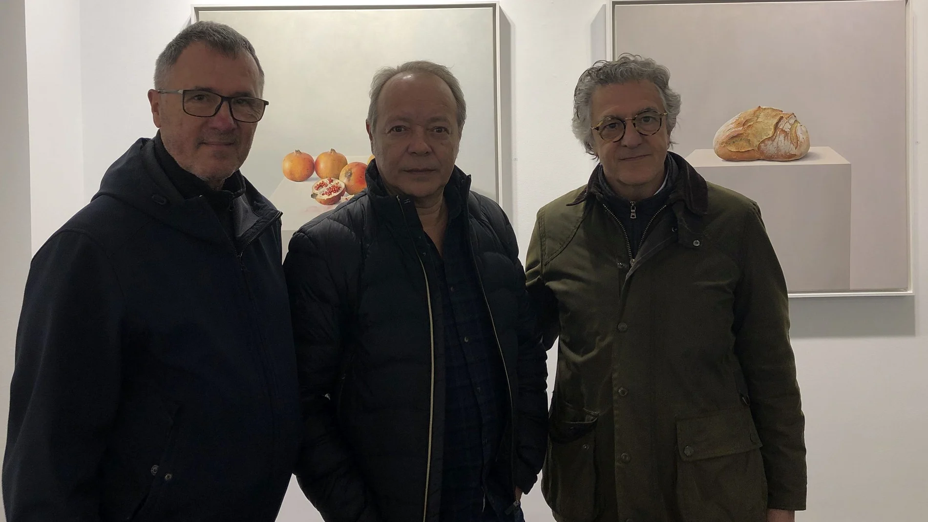 Los artistas Jean-Marie Boomputte, Enrique Reche y Alfonso Cuñado en la Galería de Arte «Espacio 36» de Zamora