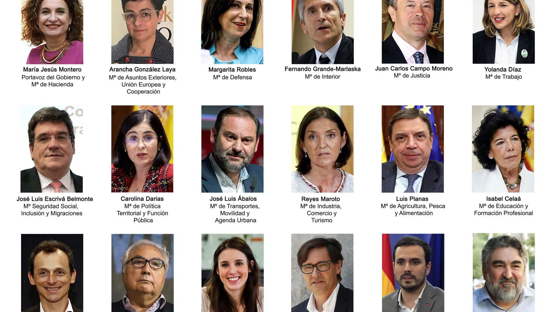Imagen de los ministros del Gobierno de Pedro Sánchez.