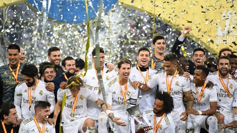 El Real Madrid celebra la Supercopa12/01/2020 ONLY FOR USE IN SPAIN