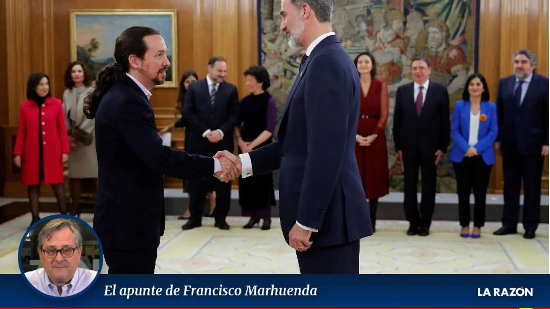 Pablo Iglesias saluda al Rey Felipe VI