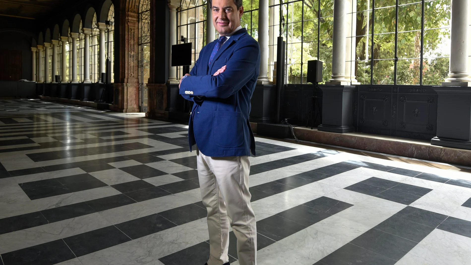 El presidente de la Junta, Juanma Moreno, en el Palacio de San Telmo