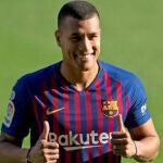 Jeison Murillo en su presentación con el Barcelona