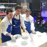 Los chefs Diego Gallegos, Juanjo Carmona y José Carlos García, con estrella Michelin, en Madrid Fusión