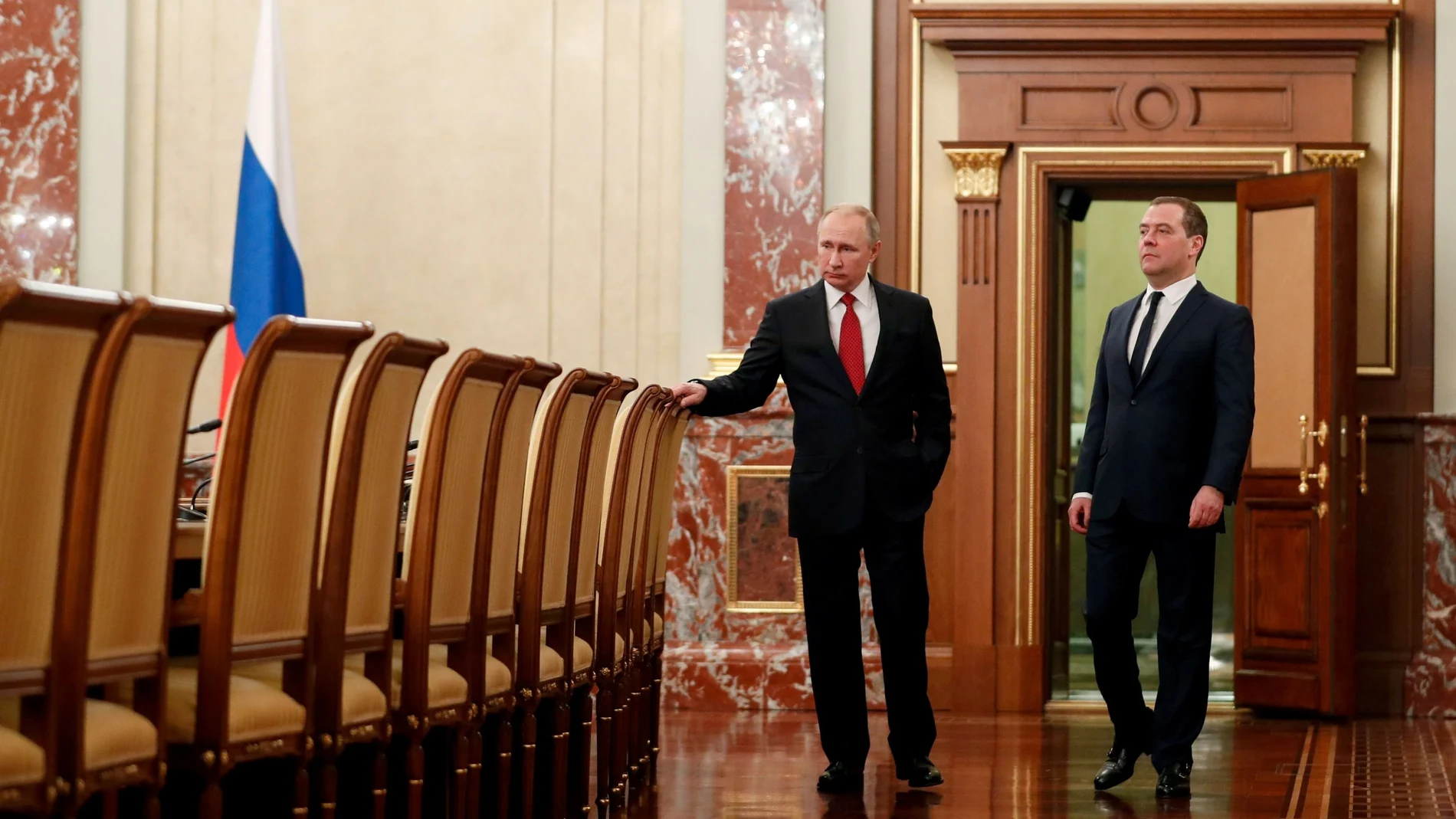 El presidente Putin y el primer ministro Medvedev