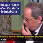 Torra asume que &quot;habrá elecciones” en Cataluña si el Supremo le inhabilita