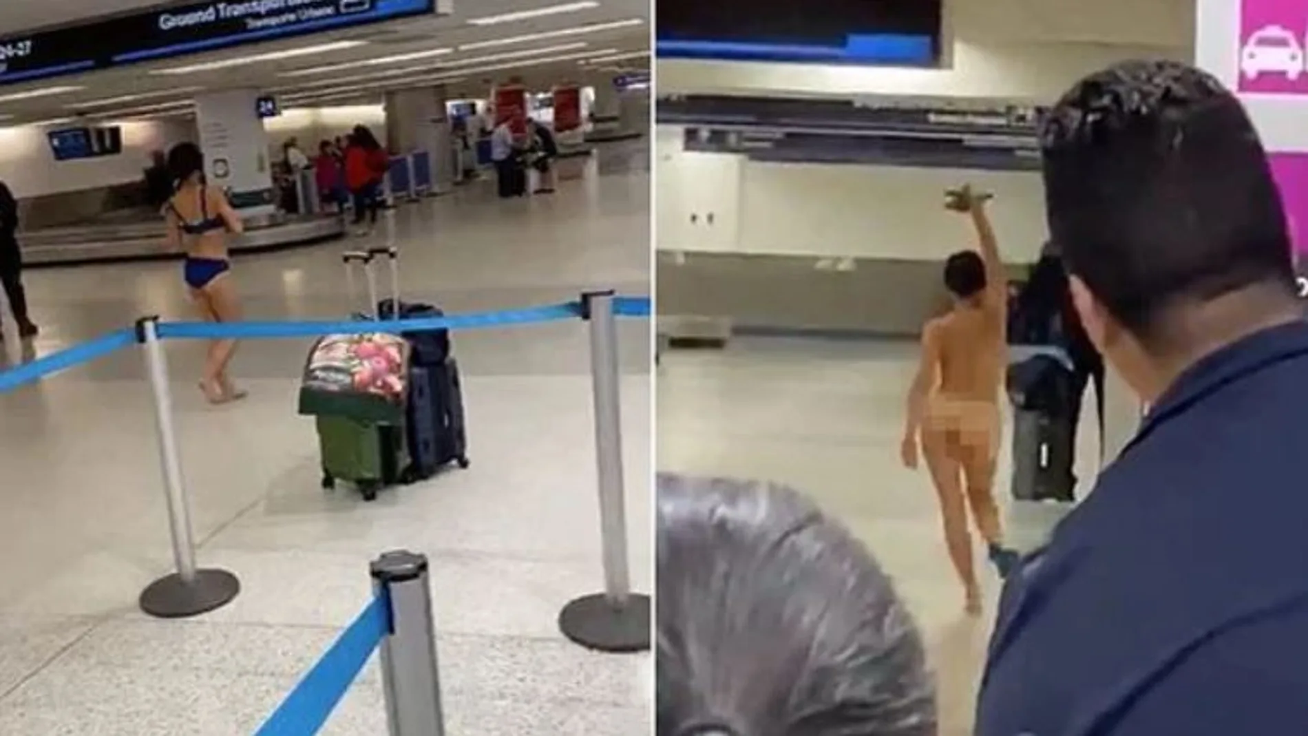 Pillan a una mujer quitándose la ropa en pleno Aeropuerto Internacional de Miami / Twitter