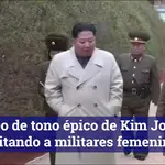 El vídeo de tono épico de Kim Jong Un visitando a militares femeninas