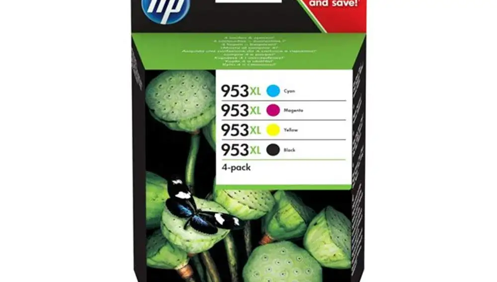 Oferta en cartucho de impresora HP, número 953 en 4 colores