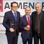 Sergio Torregrosa, Marco Marco Toro y Enrique Torregrosa con sus respectivos premios