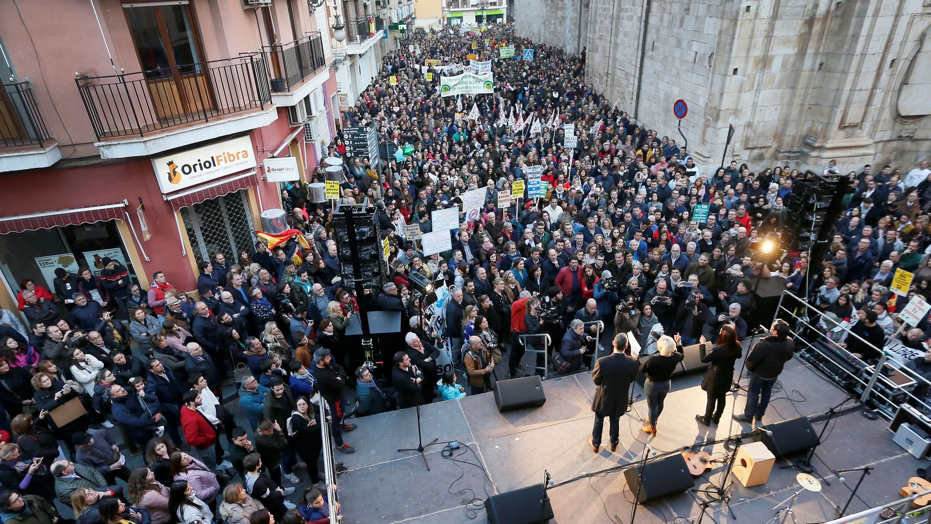 La manifestación del pasado enero contra la Ley de Plurilingüismo congregó, según la organización a más de 20.000 personas