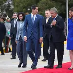 El líder venezolano, Juan Guaidó, junto al presidente de Colombia, Iván Duque, en Bogotá/REUTERS