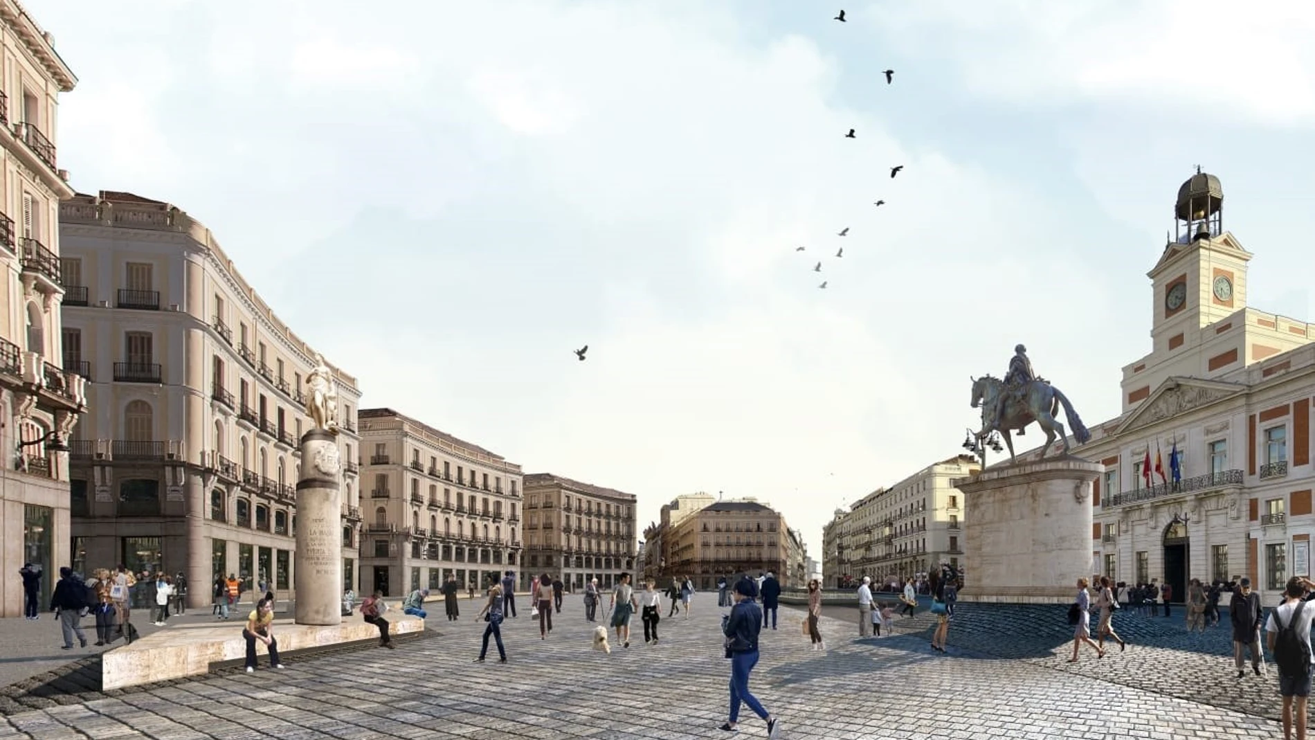 AMP.- La nueva Puerta del Sol eliminará elementos "antiestéticos", lucirá una fuente en el centro y orillará estatuas