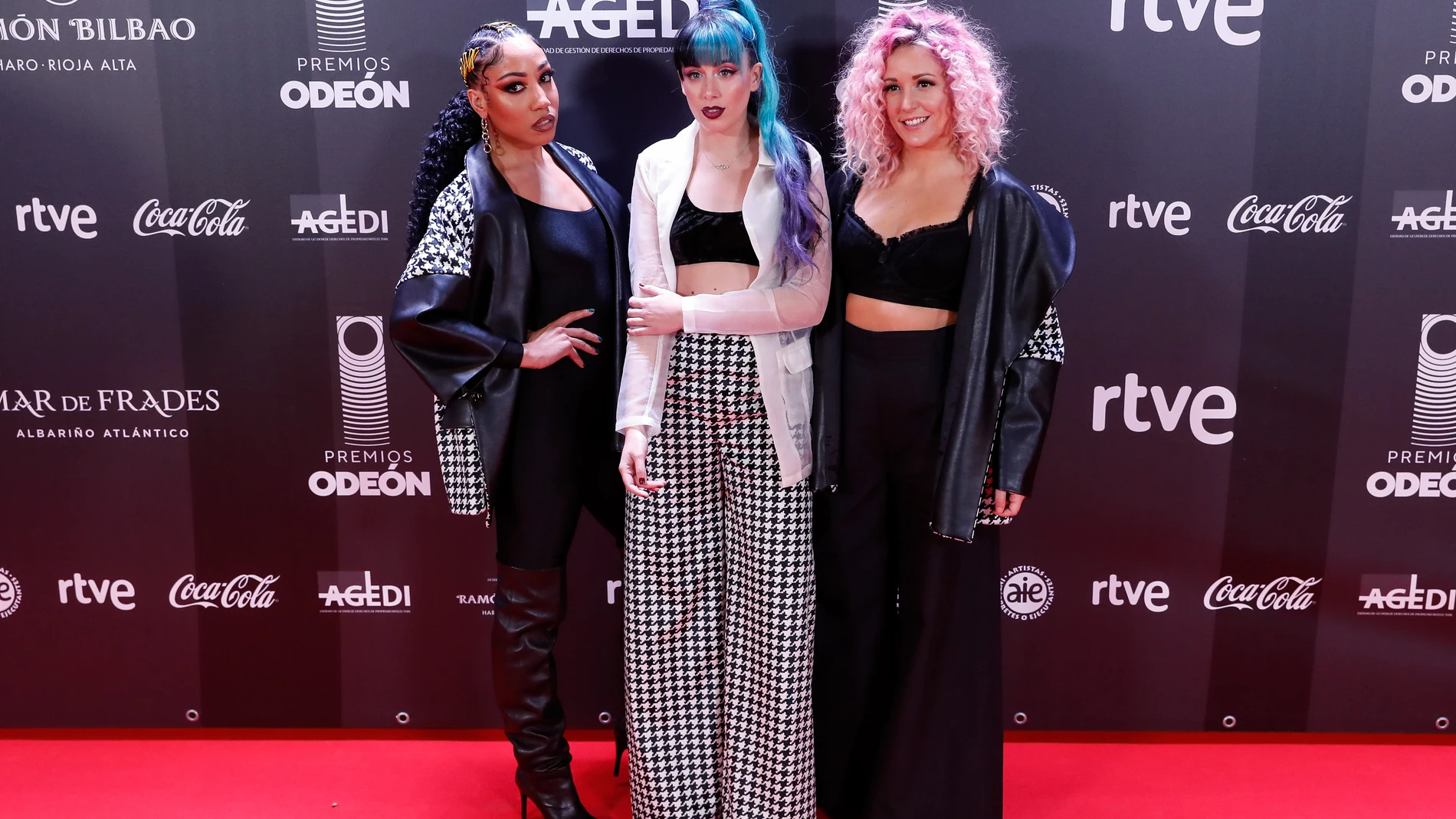 Group Sweet California Sonia Gómez, Alba Reig y Tamara Nsue at photocall for Odeon awards in Madrid on Monday, 20 January 2020.