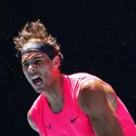 El tenista español Rafa Nadal, durante su partido de primera ronda en Australia