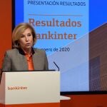 La consejera delegada de Bankinter, María Dolores Dancausa, ayer, durante la presentación de los resultados del 2019