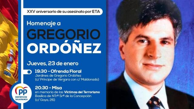 Cartel de uno de los muchos homenajes que se le han tributado a Gregorio Ordóñez