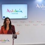 La delegada de Turismo, Regeneración, Justicia y Administración Local en Málaga, Nuria Rodríguez , en rueda de prensa