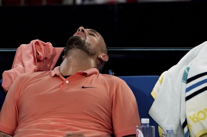 Nadal acabó agotado su partido de tercera ronda ante Khachanov