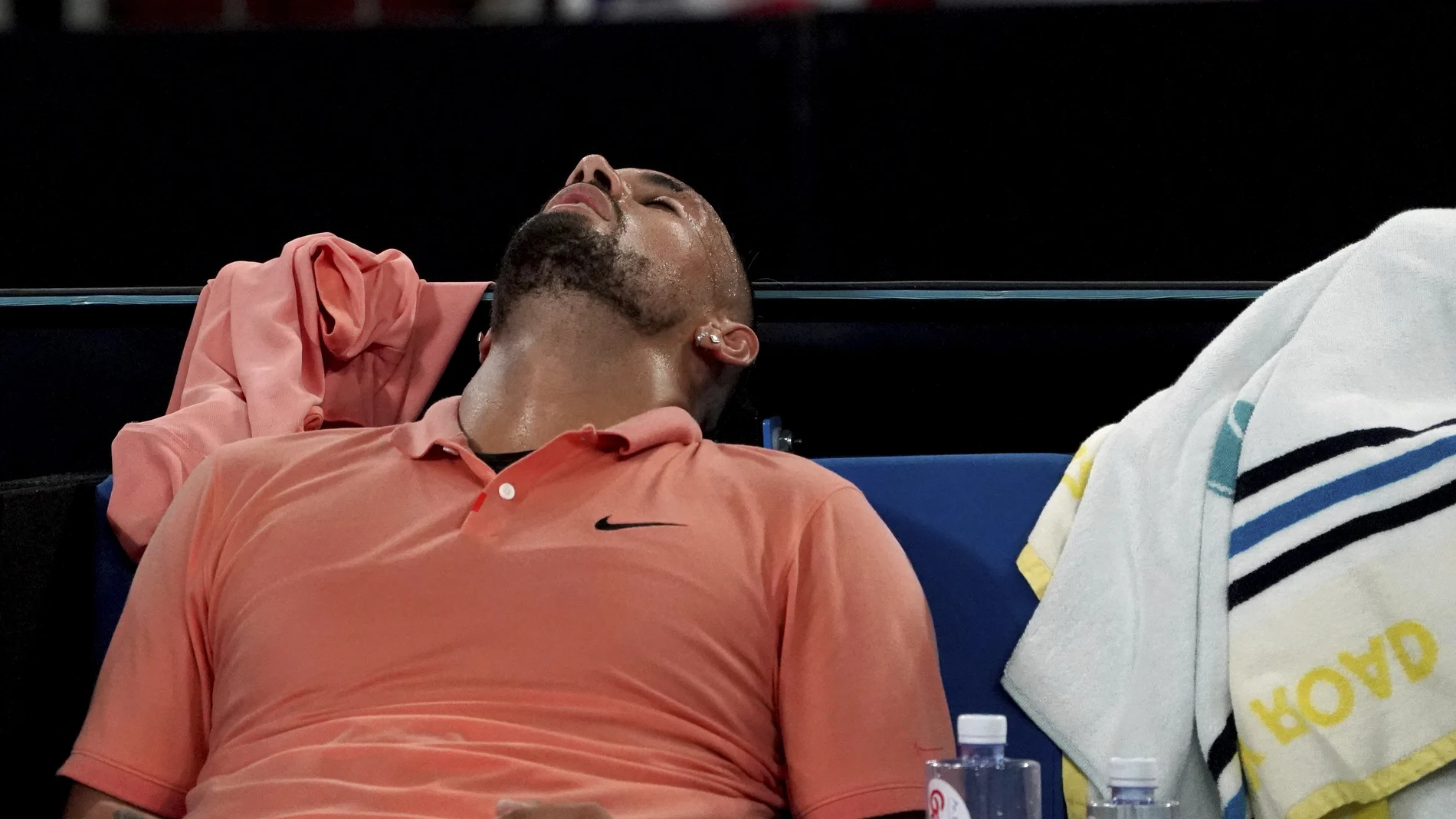 Nadal acabó agotado su partido de tercera ronda ante Khachanov