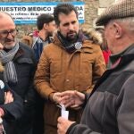El secretario general del PSOE de Castilla y León, Luis Tudanca, participa en la concentración de Aldea del Obispo