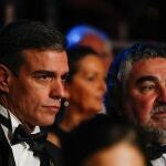 Pedro Sanchez y Jose Manuel Rodriguez Uribes, ministro de Cultura y Deportes en los Goya