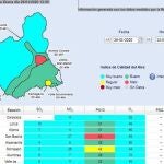 Mapa de la contaminación