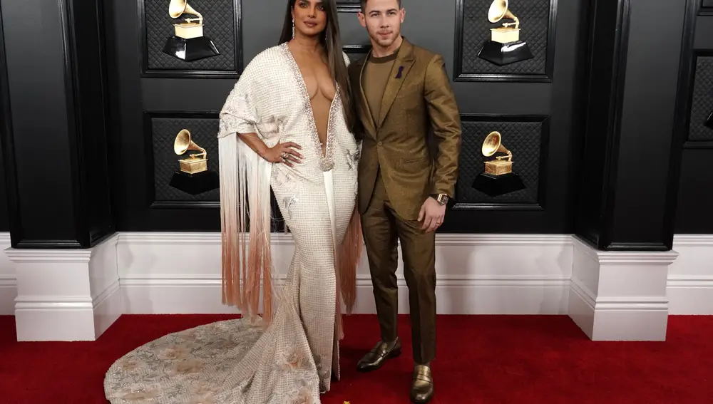 62nd Grammy Awards - Arrivals - Los Angeles, California, U.S., January 26, 2020 - Priyanka Chopra and Nick Jonas. REUTERS/Mike Blake