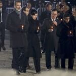 El rey Felipe VI y la reina Letizia, este lune, en uno de los actos conmemorativos del 75 aniversario de la liberación del campo de concentración y exterminio nazi de Auschwitz, en Polonia