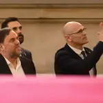 El exvicepresidente de la Generalitat, Oriol Junqueras y el exconseller Raül Romeva.