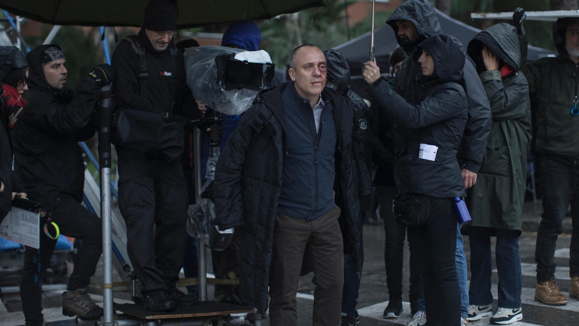 Javier Gutiérrez, durante el rodaje de "Hogar"