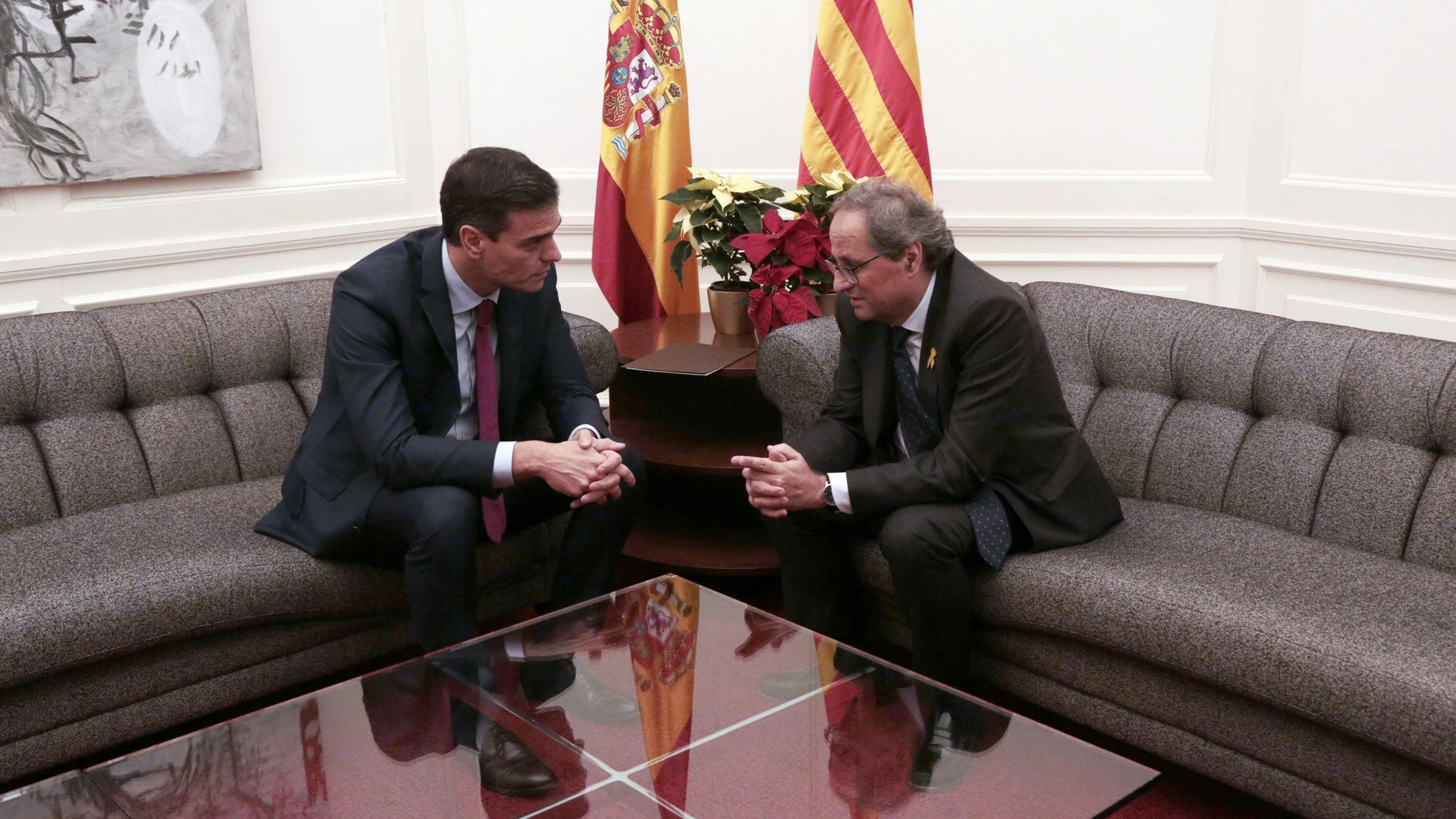 Pedro Sánchez, Presidente del Gobierno, y Joaquim Torra, President de la Generalitat, en Barcelona