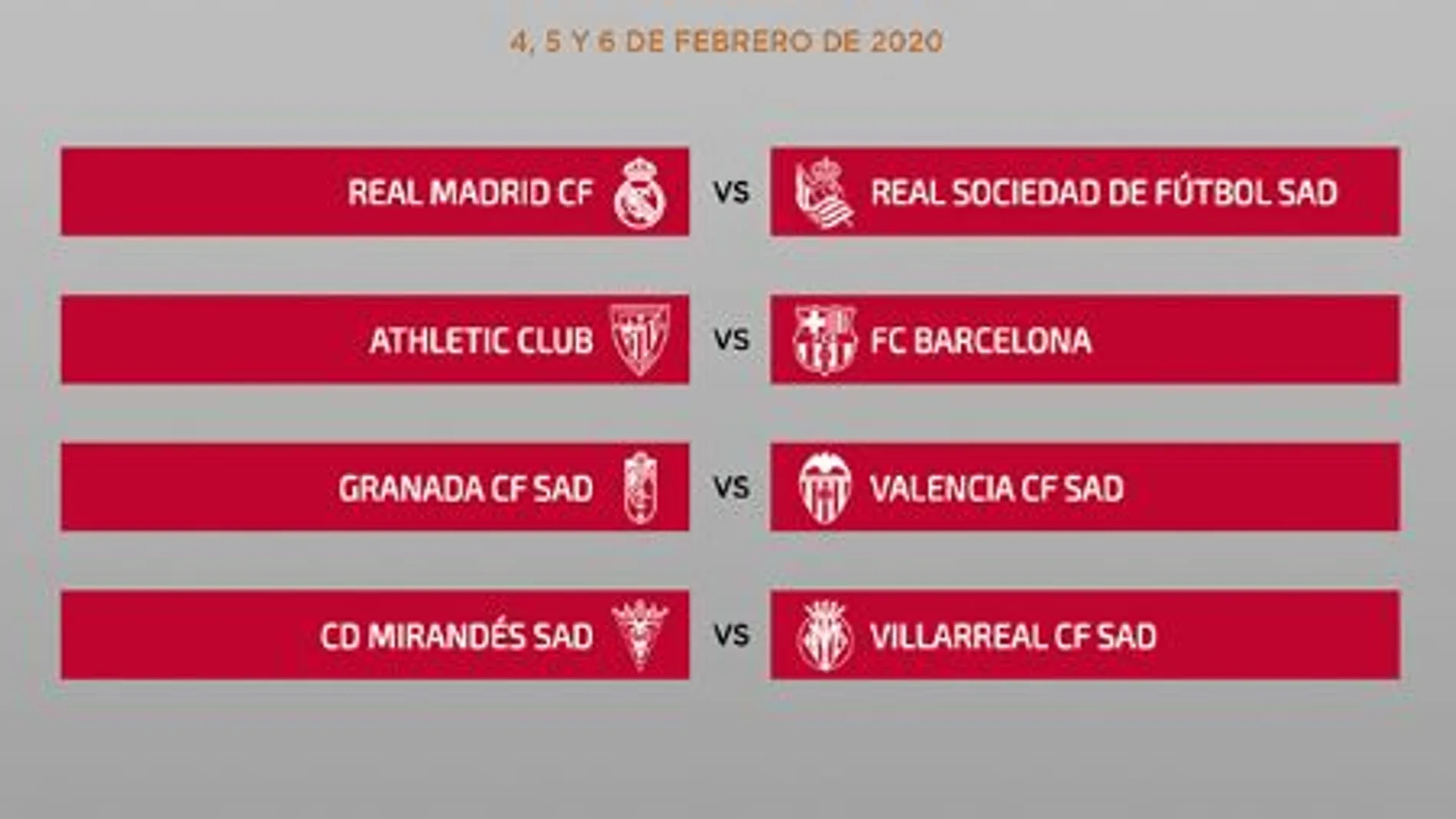 Emparejamientos de Copa