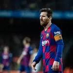 Messi, durante el último partido del Barcelona
