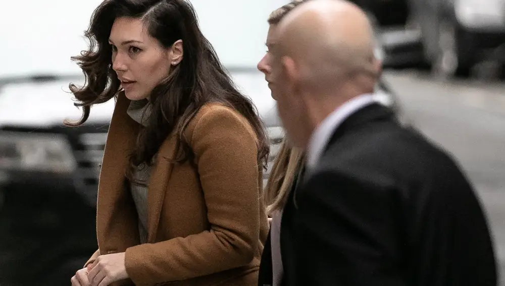 Jessica Mann llegando a la Corte de Manhattan para testificar.