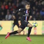 Mbappé, durante un partido con el PSG