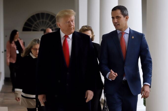 Trump durante su encuentro con Juan Guaidó