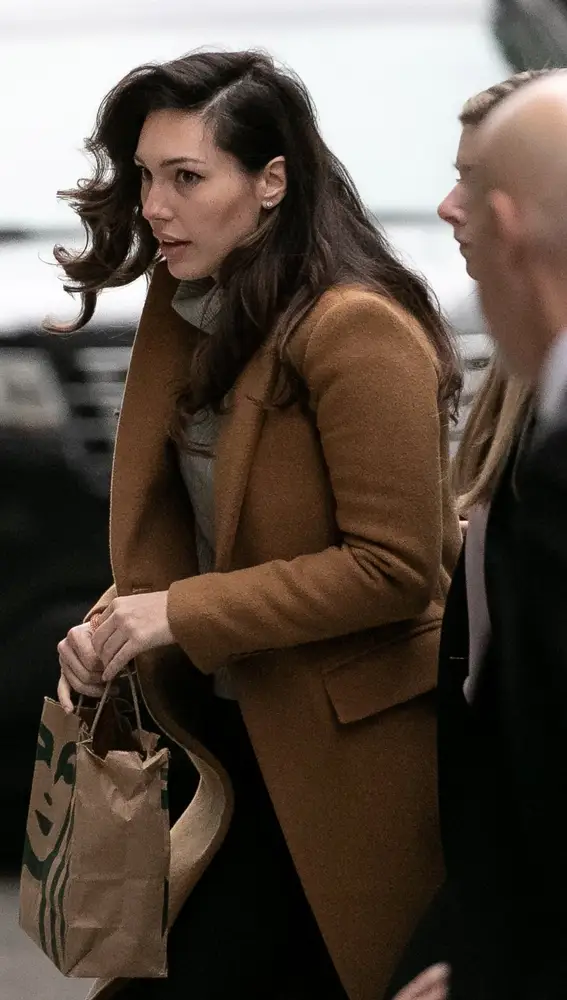 Jessica Mann llegando a la Corte Suprema de Manhattan