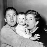 Kirk Douglas with wife Diana and son Peter, 1957"