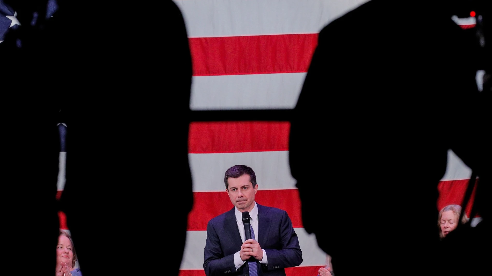 Democratic presidential candidate and former South Bend, Indiana mayor Pete Buttigieg, speaks during a campaign event in Concord, New Hampshire