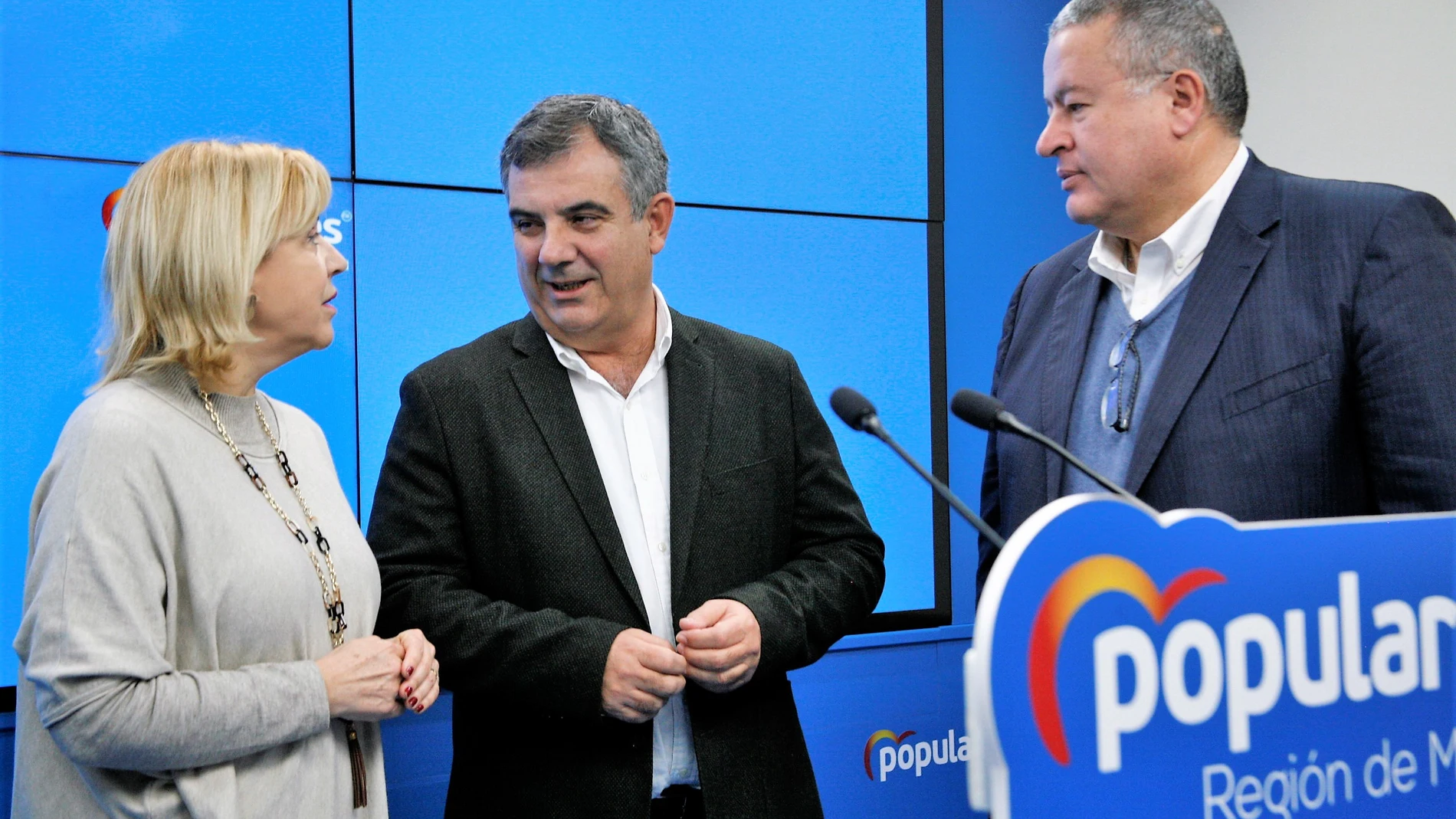 Los senadores del PP, Violante Tomás, Juan María Vázquez y Francisco Bernabé